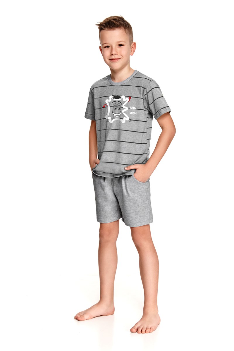 Пижама для мальчиков с шортами Taro 2522/2523 SS21 KAROLEK, серый Taro