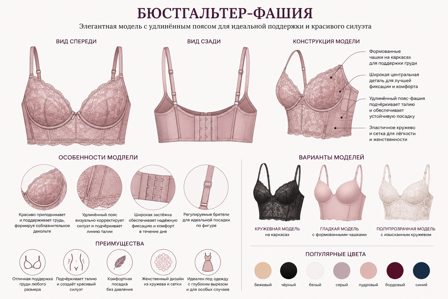 Бюстгальтер-фашия. Особенности модели.