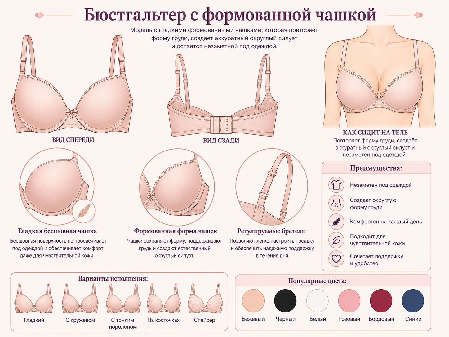 Формованный бюстгальтер. Описание.